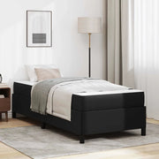 vidaXL Struttura letto con materasso Nero 90 x 190 cm Pelle sintetica