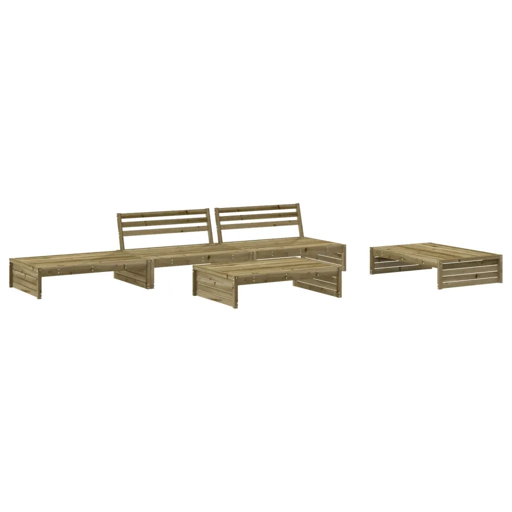 Set Divani da Giardino 5pz con Cuscini Legno Impregnato di Pinocod mxl 101807