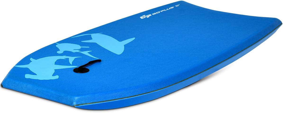 Tavola da Surf in XPE, EPS e HDPE, Tavola Surf Bambini e Adulti, Tavoletta Mare con Leash per Polso, Portata 85 kg, Disponibile in Vari Colori, 104 x 51 x 6 cm (Pesci)