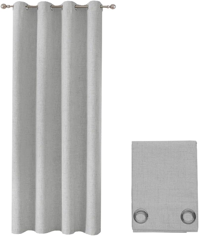 Tenda 100% Oscurante Porta Finestra 1 Pannello 140x280 Cm Isolante Termica Coprente Grigio Chiaro