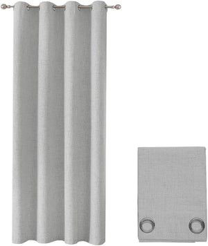 Tenda 100% Oscurante Porta Finestra 1 Pannello 140x280 Cm Isolante Termica Coprente Grigio Chiaro