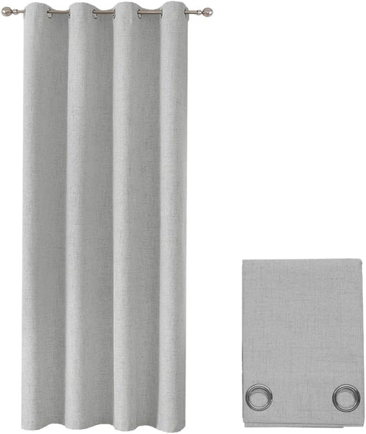 Tenda 100% Oscurante Porta Finestra 1 Pannello 140x280 Cm Isolante Termica Coprente Grigio Chiaro