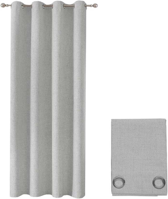 Tenda 100% Oscurante Porta Finestra 1 Pannello 140x280 Cm Isolante Termica Coprente Grigio Chiaro