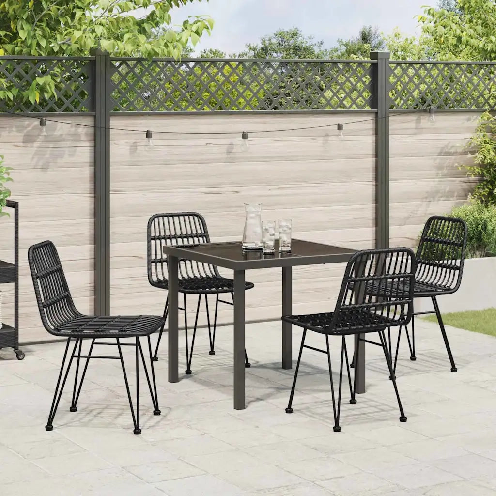 Set da Pranzo per Giardino 5 pcs Nero 3379199