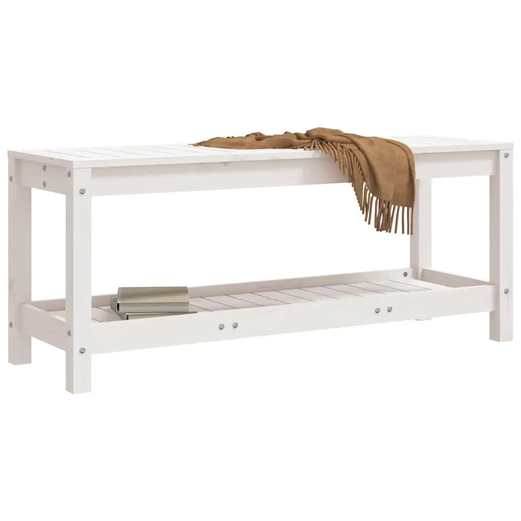 Panchina da Giardino | Panca da Giardino Bianca 108x35x45 cm Legno Massello di Pino