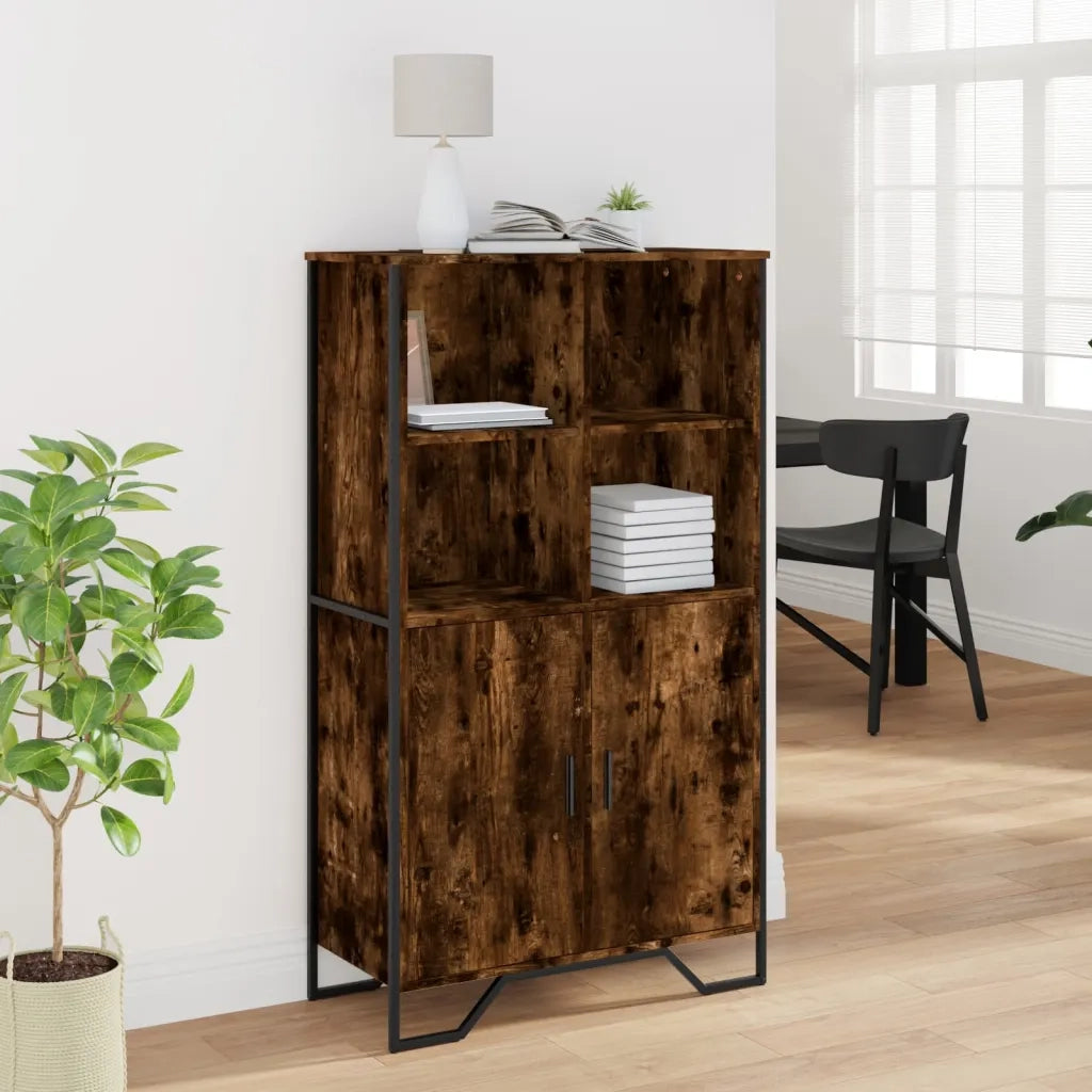 vidaXL Credenza Rovere Fumo 79,5x35,5x137,5 cm in Legno Multistrato