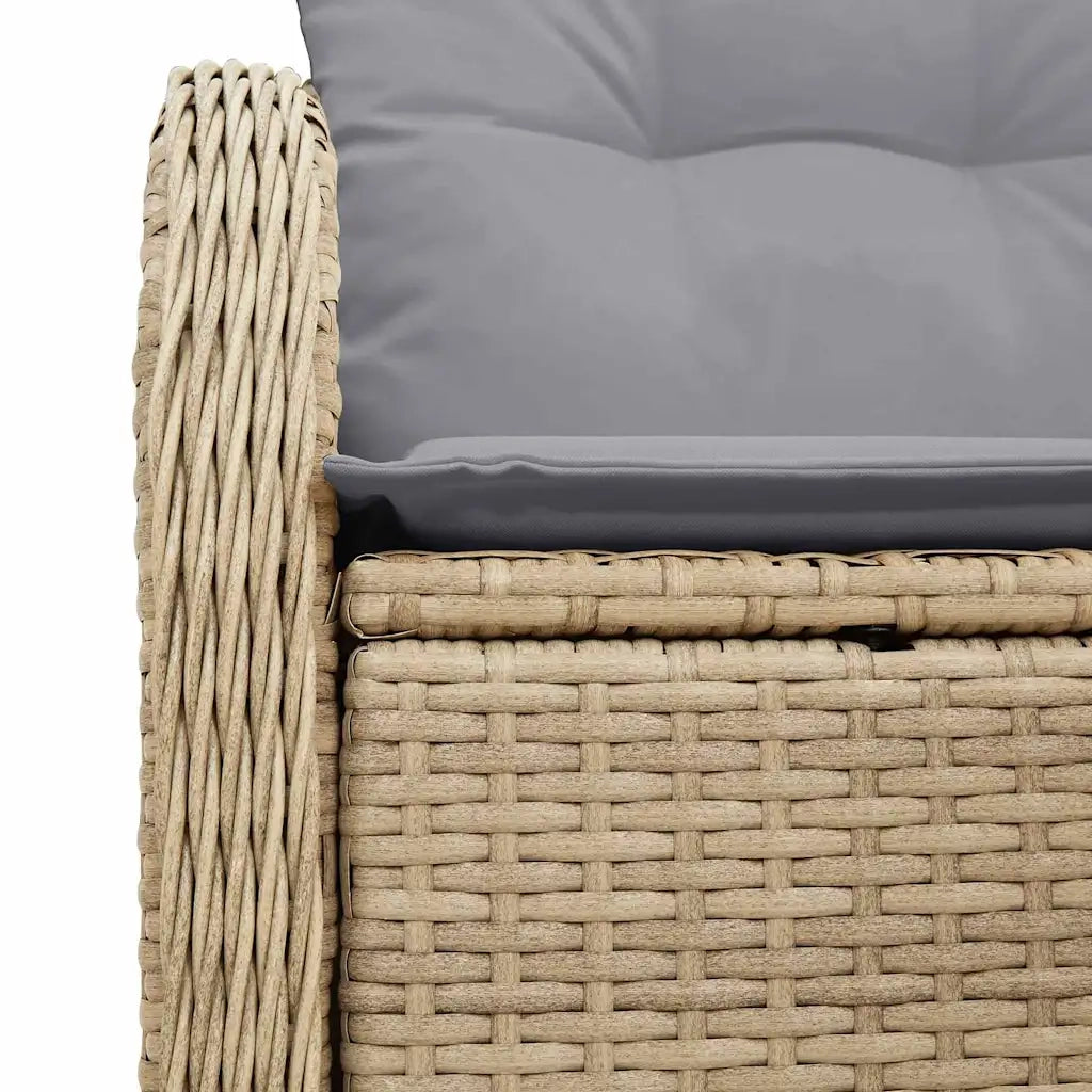 Divano da giardino con cuscino Beige 121 x 62 x 69cm polyrattan 42006715