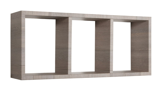 Mensola Rettangolare 3 Scomparti da Parete 70x30x15.5 cm in Fibra di Legno Tristano Rovere Moka