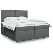 vidaXL Giroletto a Molle con Materasso Grigio Scuro 200x200 cm Tessuto