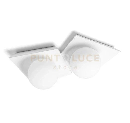 CICLADI lampada da soffitto 2 Luci in gesso bianca attacco GX53 l.44,5cm