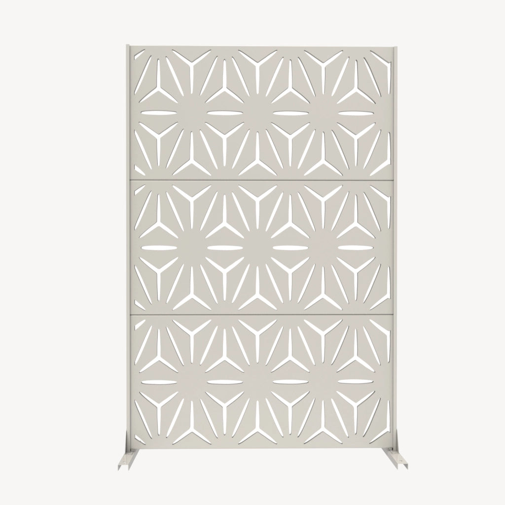Pannello Divisorio Kilsturd in Acciaio Zincato con Motivo Decorativo 180x120 cm - Beige Aglio casa.pro