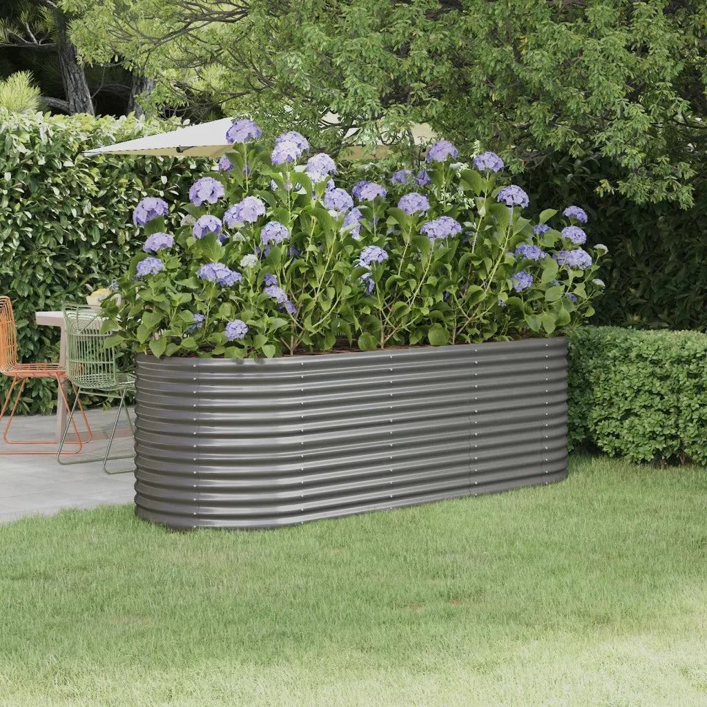 Fioriere | Cassetta per fiori | Letto Giardino Acciaio Zincato 224x80x68 cm Grigio