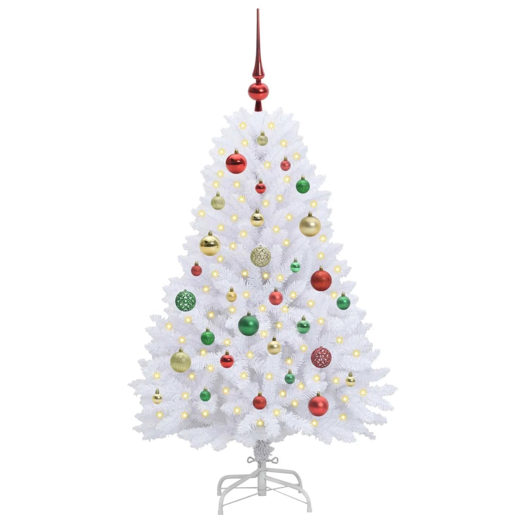 Albero di Natale | Decorazioni natalizie Artificiale con Rami Pieghevoli Bianco 120 cm