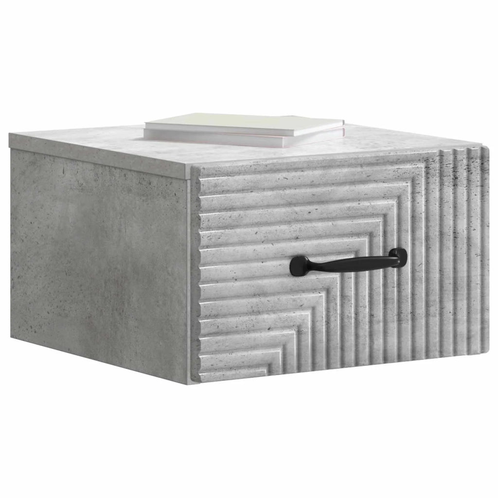 Mobiletto da notte a muro Grigio Cemento 34,5 x 33 x 20 cm 898601