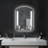 Specchio Bagno a Parete Luce LED a 3 Colori Mensola in Vetro 50x12x70 cm