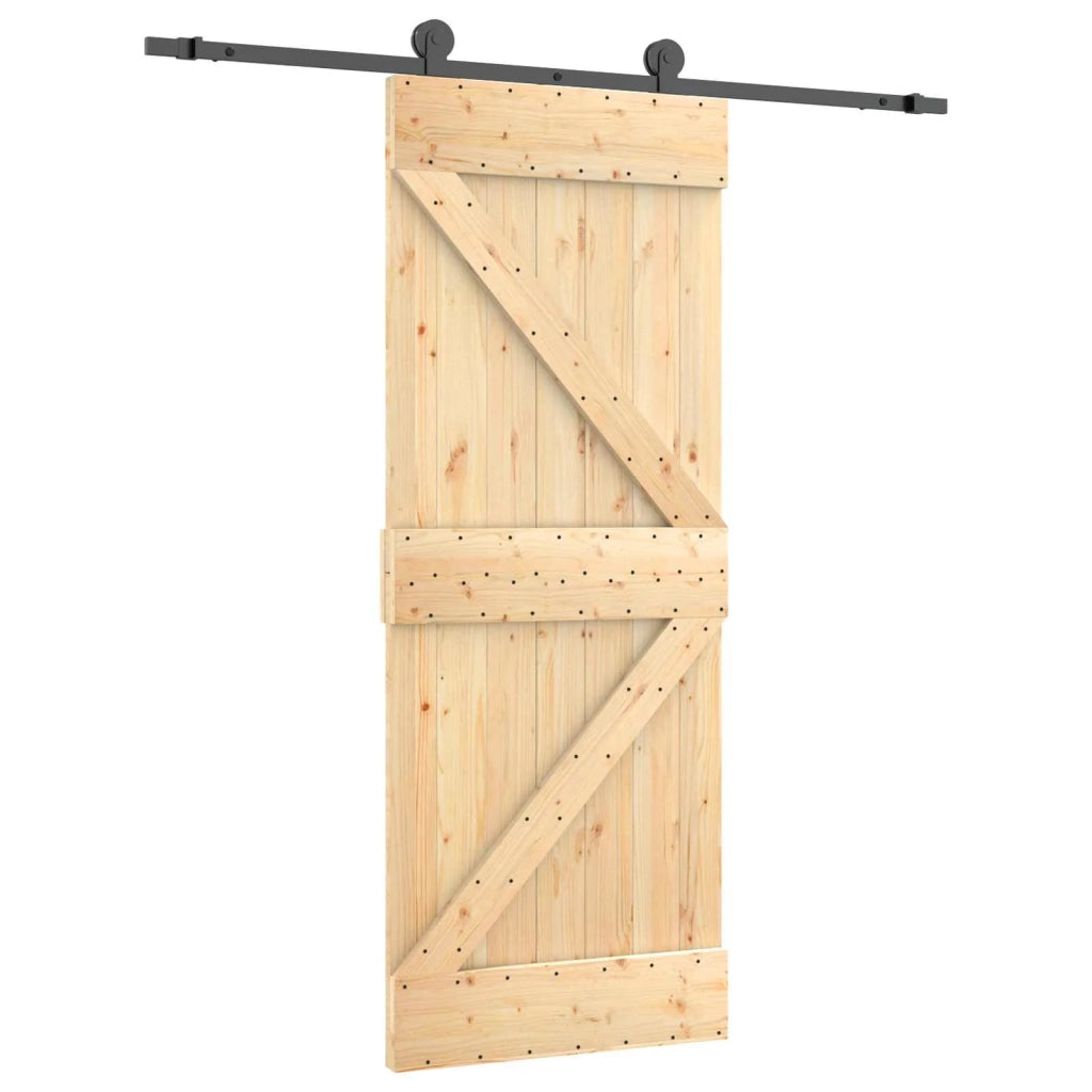 Porta scorrevole Naturale e Nero 85 x 210 cm 3444984