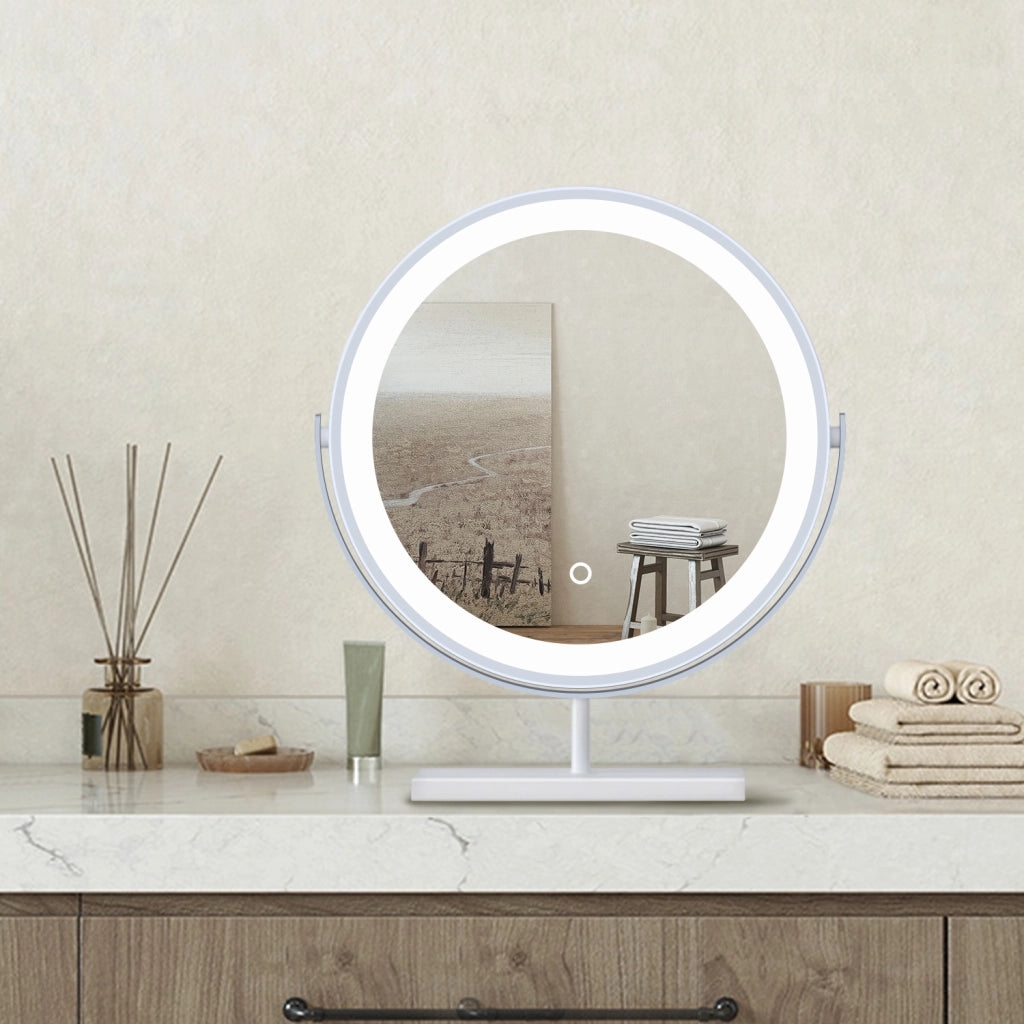 40x48cm Specchio da trucco a posizionamento statico LED + Touch Control + 3 temperature di colore regolabili
