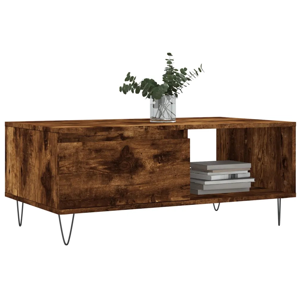 Tavolino da salotto | Tavolino da caff¨¨ | Tavolino da Soggiorno Rovere Fumo 90x50x36,5 cm Legno Multistrato