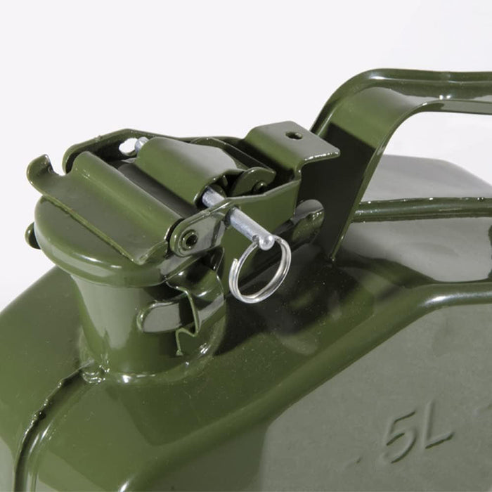 TANICA CARBURANTE IN METALLO ACCIAIO LAMINATO 5LT VERDE OMOLOGATA VERDELOOK 212/2