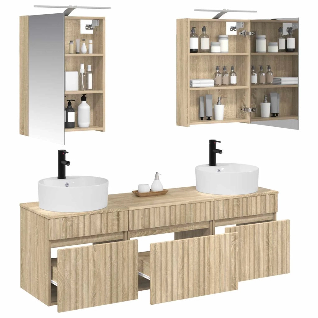 Set di Armadi da Bagno 5 pcs Rovere Sonoma 50 x 14,5 x 70 cm 3406593