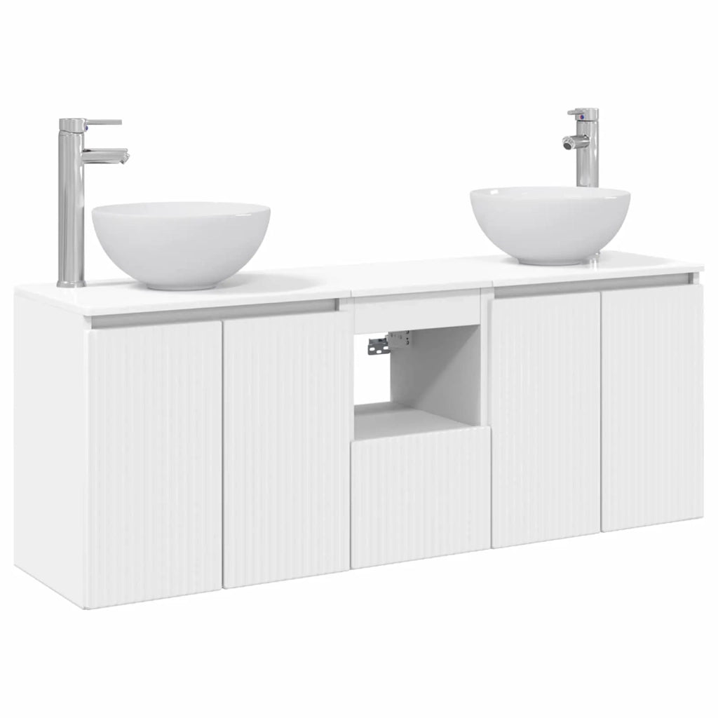 Set di Armadi da Bagno 3 pz Bianco 129 x 35 x 80 cm 3405617