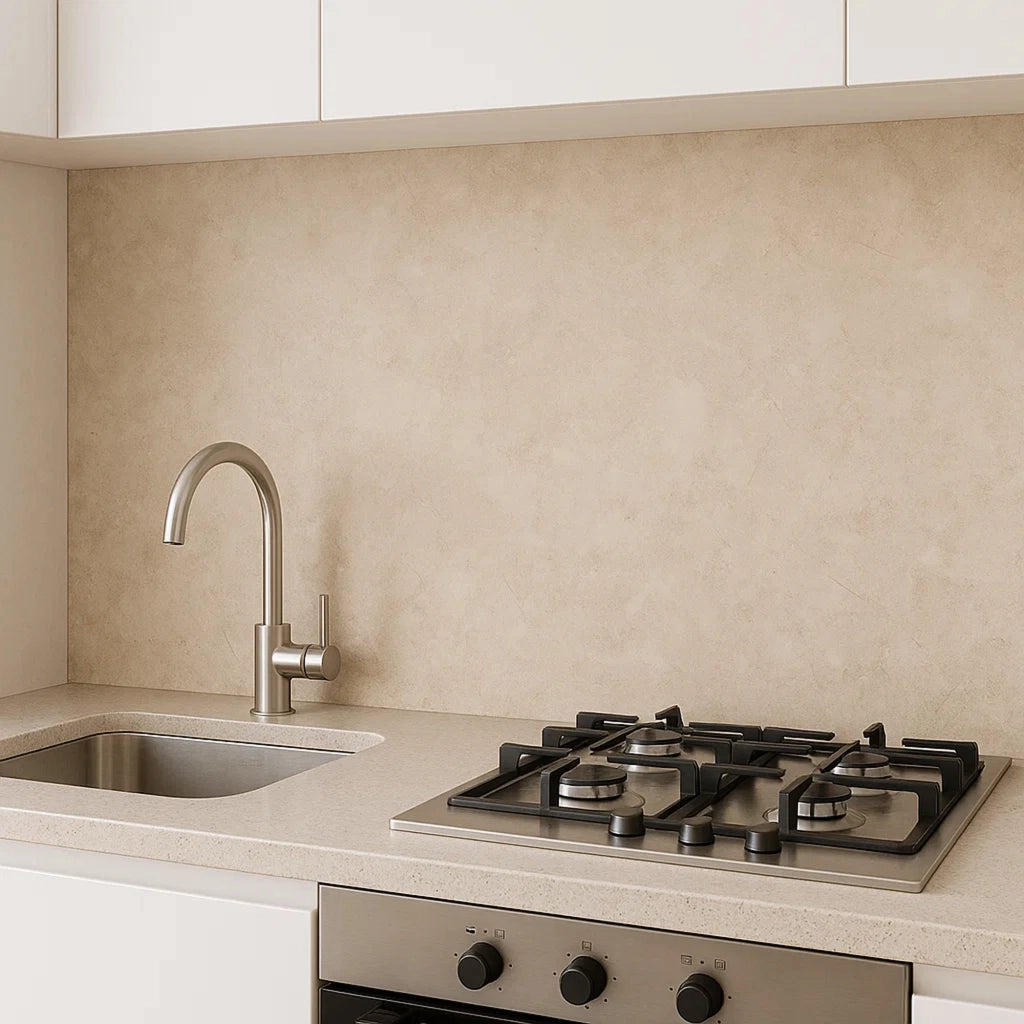 Set Bladel di 4 Pannelli Decorativi in PVC per Parete - Effetto Pietra Beige Stone [neu.haus]