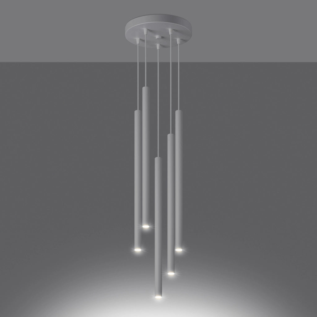 Lampada a sospensione VELINO bianca 5 luci G9 Pure Lume