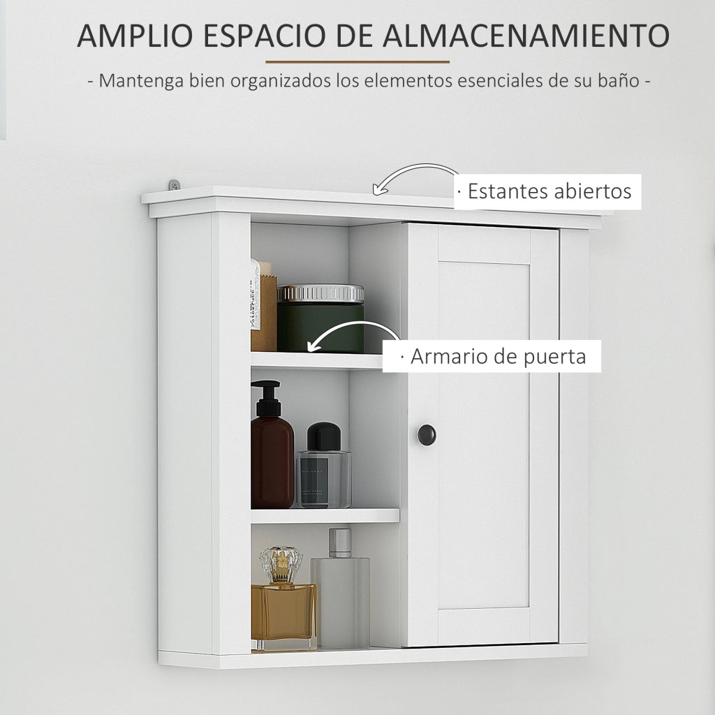 Armadietto Bagno Sospeso Multifunzionale ¨C zephmum ¨C Bianco 53x14.5x50.5 cm