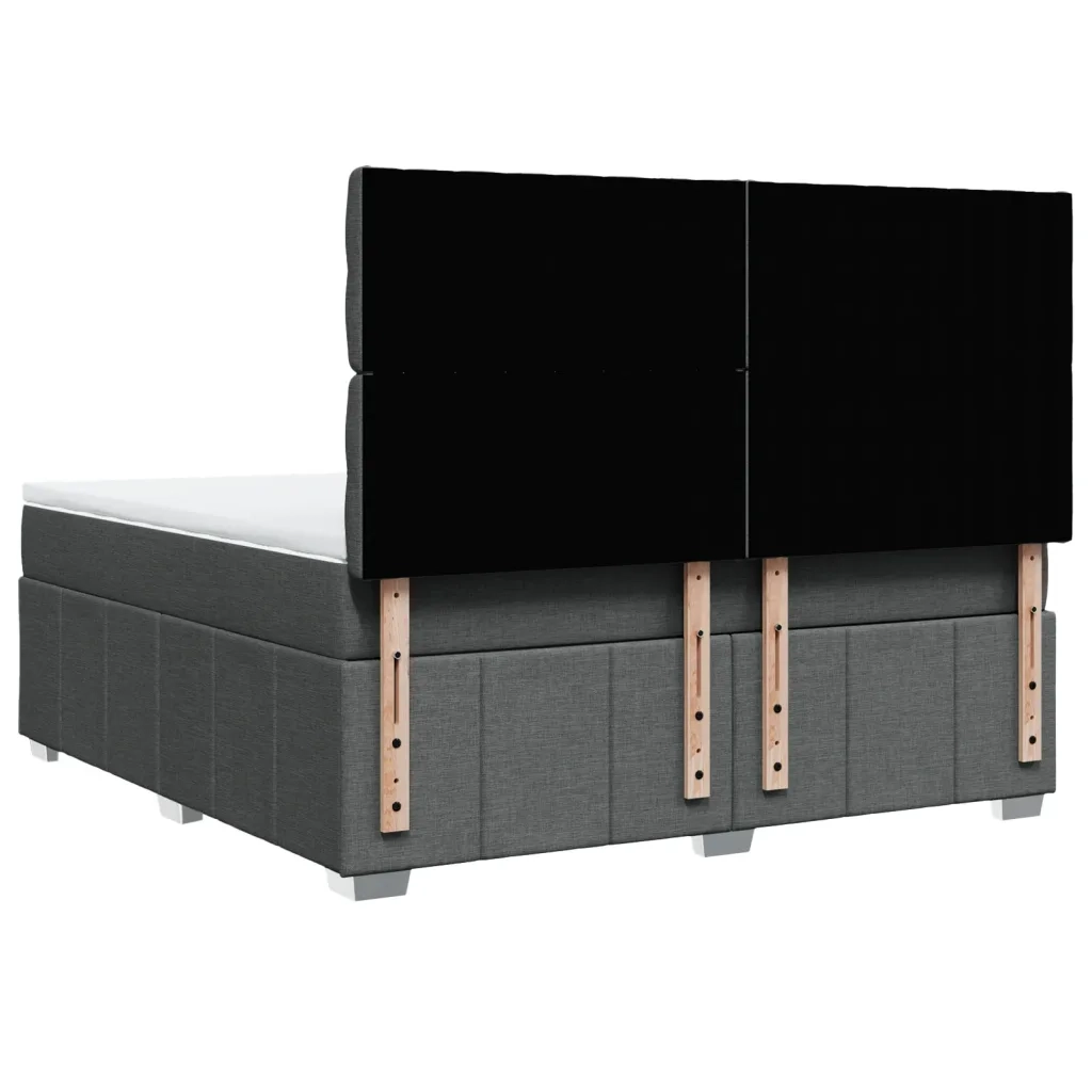 Giroletto a Molle con Materasso Grigio Scuro 180x200 cm Tessuto