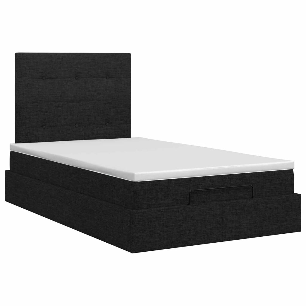 Letto ottomano con materasso Nero 120 x 200 cm Tessuto 3457482