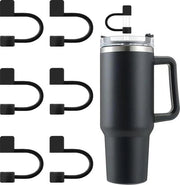6 pezzi di copertura a rilievo in silicone per tazza a soffice - impermeabile - 40 oz/30 oz Tumbler - 6-11 mm - nero
