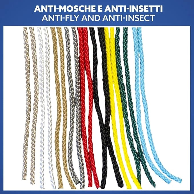 Tenda Antimosche in Cordoncino Celeste | Largh. 1m x Alt. 2,20m | Protezione Insetti, Porta, Esterno, Interno