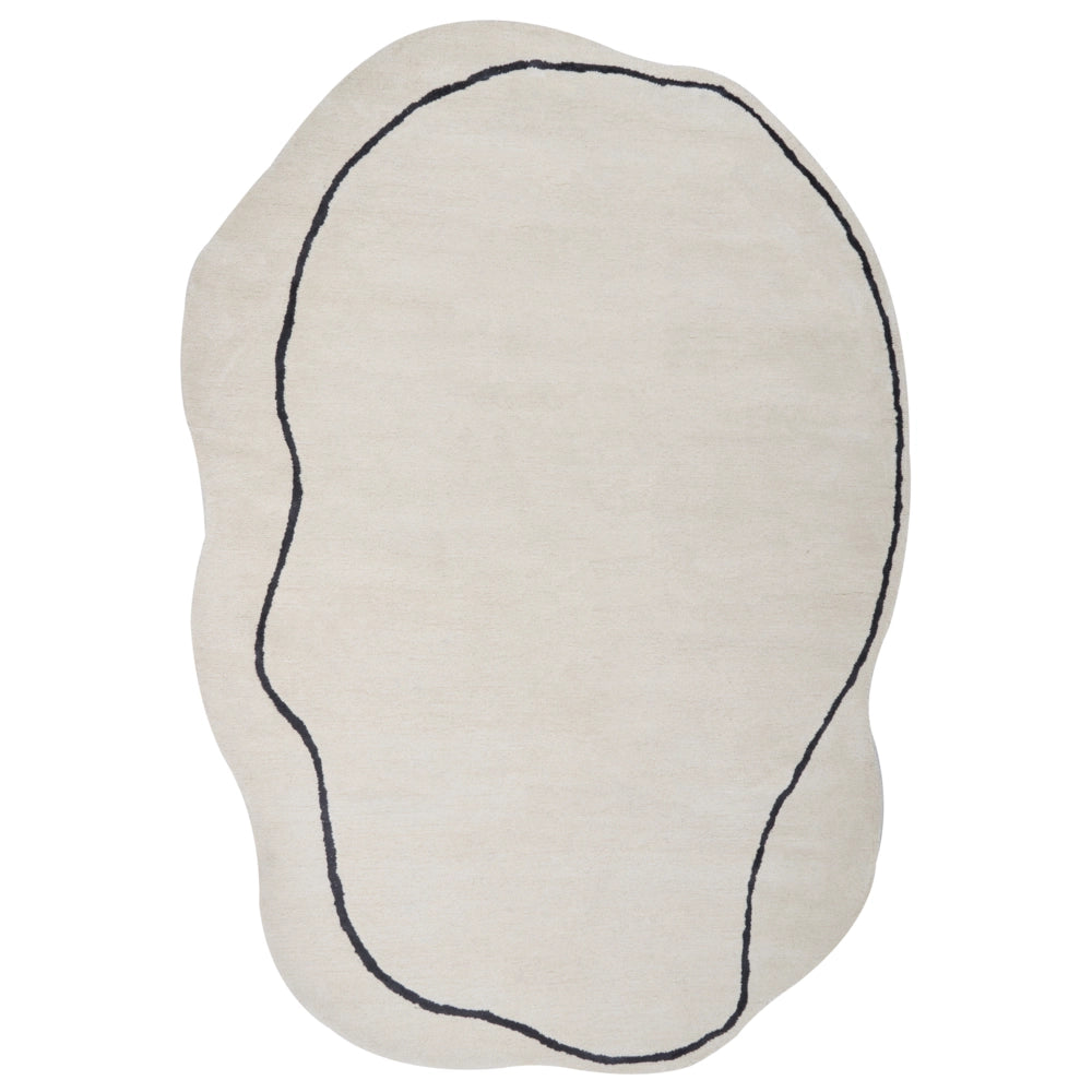 Tappeto moderno in viscosa e lana fatto a mano con motivo geometrico beige 160 x 230 cm Stile Modern Glam