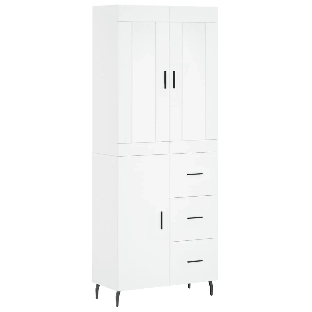 Buffet credenza cassettiera mobiletto mobile contenitore organizer cucina soggiorno salotto alto 69,5 x 34 x 180 cm legno ingegnerizzato bianco 02_0032597