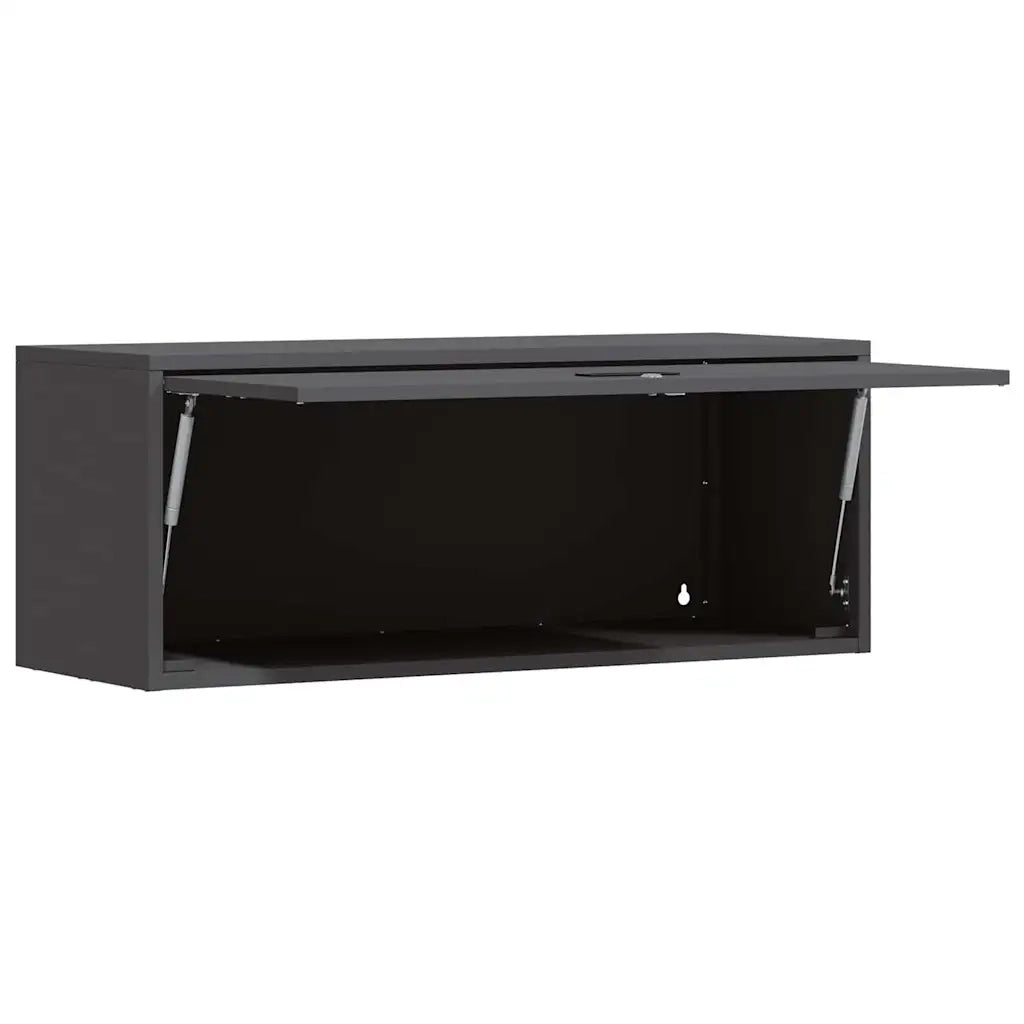 Armadio a muro per garage Nero 90 x 33 x 35 cm
