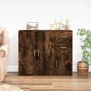 Credenza Rovere Fumo 91x29,5x75 cm in Legno Multistrato 823274