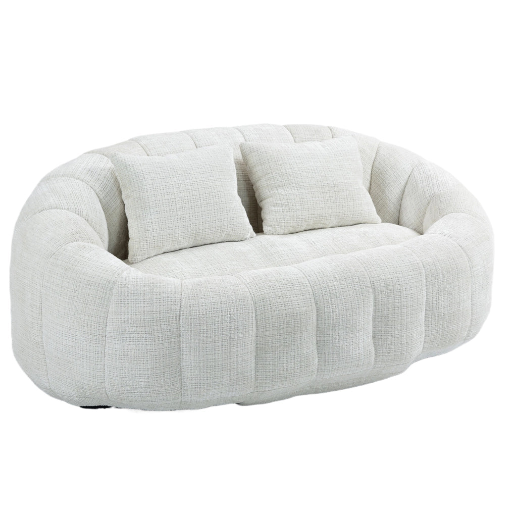 Divano lounge in ciniglia beige 150x95x63 cm