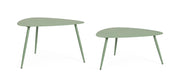 Set 2 Pezzi Tavolini per Esterno in Acciaio Verniciato Yvonne Sagom Verde Salvia