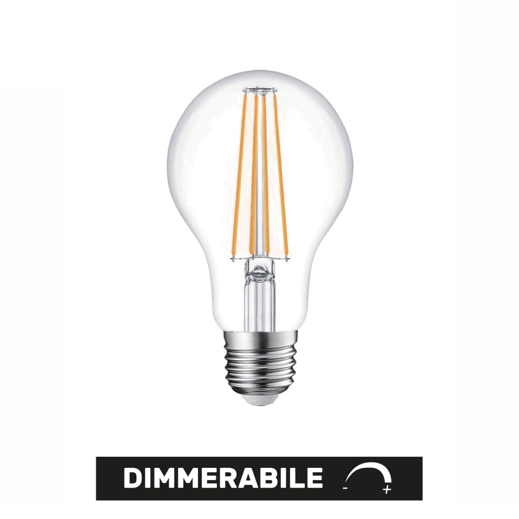 Alcapower Lampadina LED Classica Dimmerabile 12W E27 1520lm 3000K Luce Calda - Efficienza Energetica Classe E per Illuminazione Domestica Avanzata
