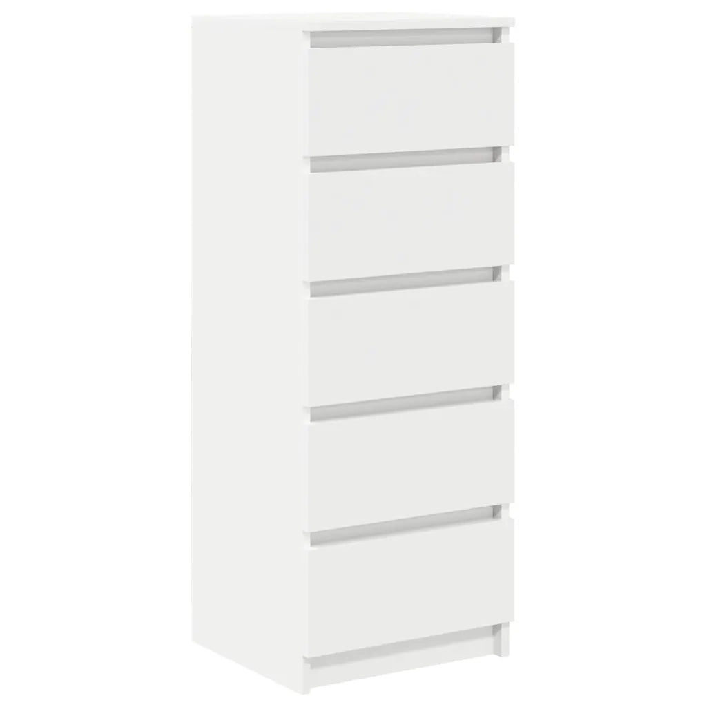 Credenza con Cassetti-Buffet-Armadio da cucina Bianco 37,5x35x99 cm in Legno Multistrato