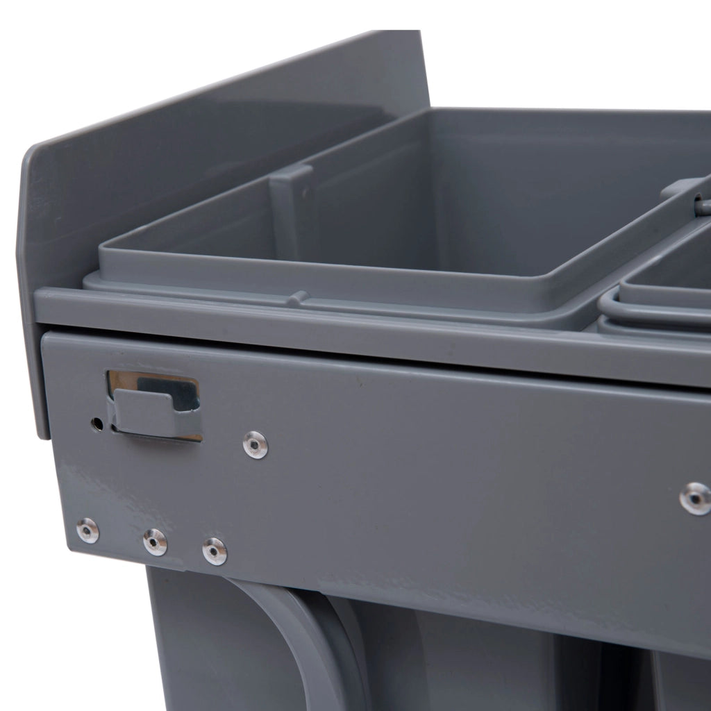Cestino per la raccolta differenziata con 3 contenitori amovibili ¨C zephmum ¨C grigio 40L
