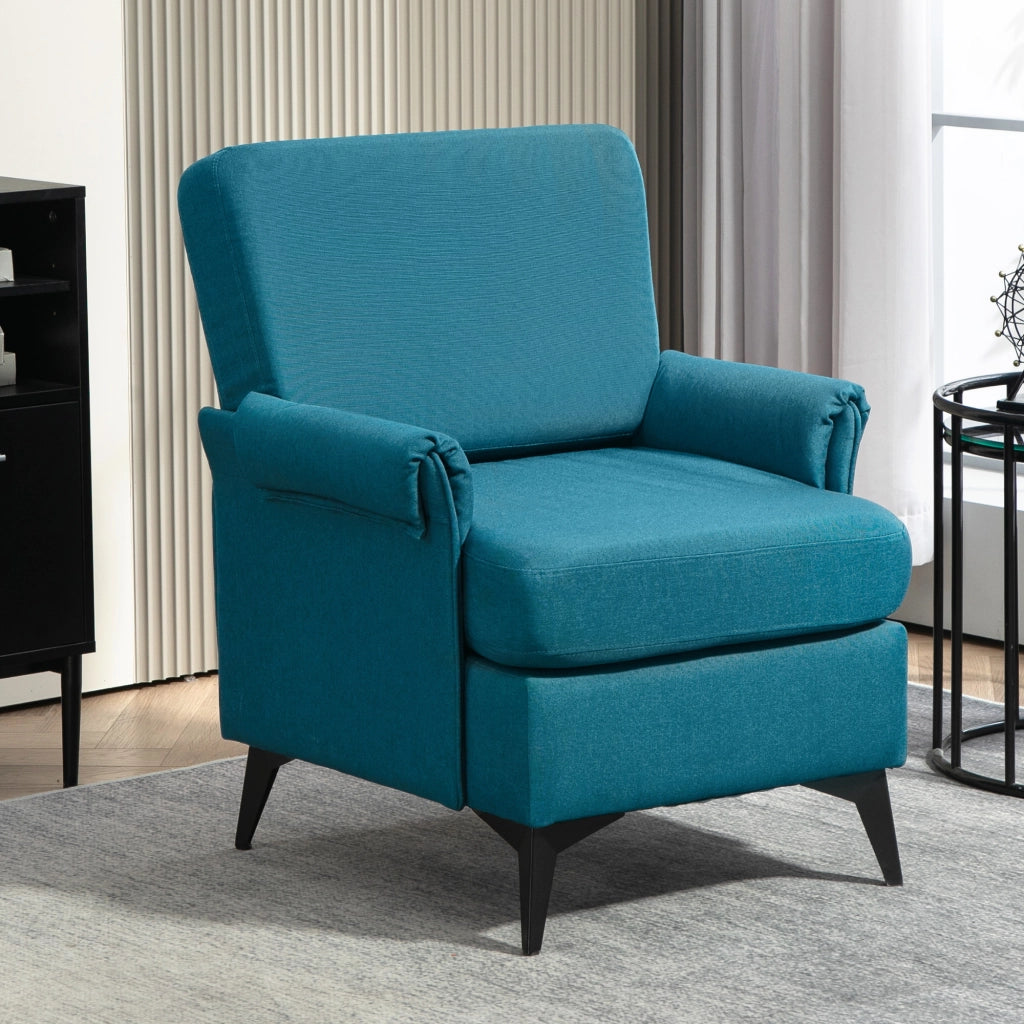Poltrona Relax in Tessuto Verde con Braccioli ¨C Zephmum ¨C 70x73x83 cm