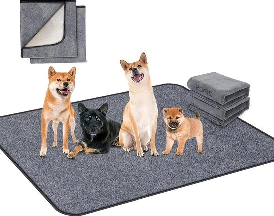 Pannelli igienici per cani e gatti - 2 sottofondi igienici - tappeti di addestramento antiscivolo per cuccioli - tappeto per animali domestici impermeabile 90 x 150 cm