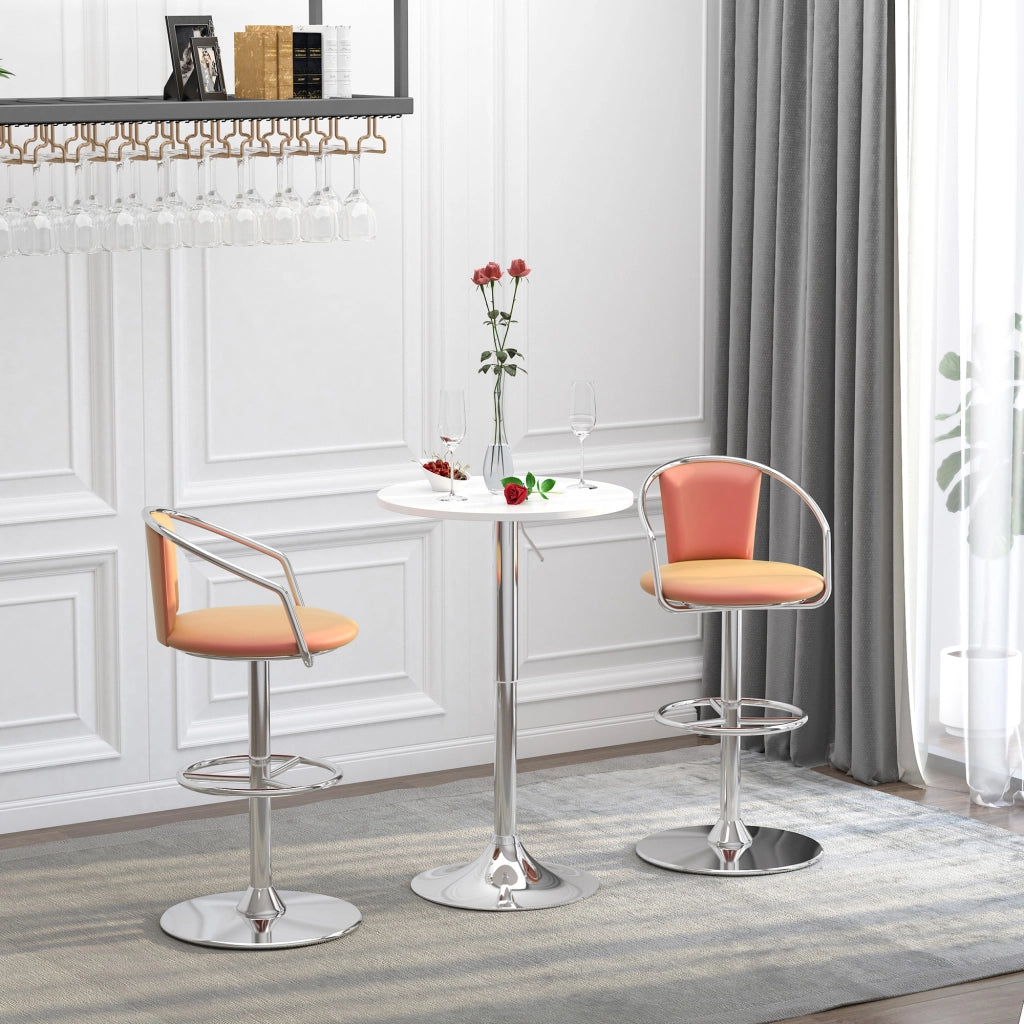 Tavolino da bar rotondo ¨C zephmum ¨C base in metallo, altezza regolabile 69-93 cm, piano girevole