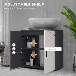 Mobile Sotto Lavabo Bagno per Piedistallo 60x30x60 cm in Legno Truciolare Grigio