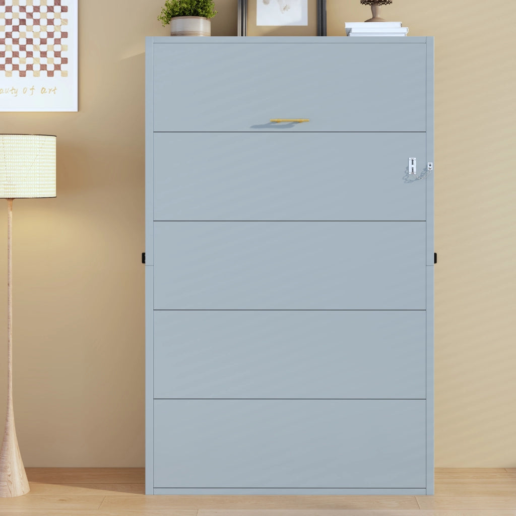 Letto a Scomparsa Pieghevole Multifunzionale ¨C MINIMAL ¨C Struttura in Metallo e Legno, 90x200