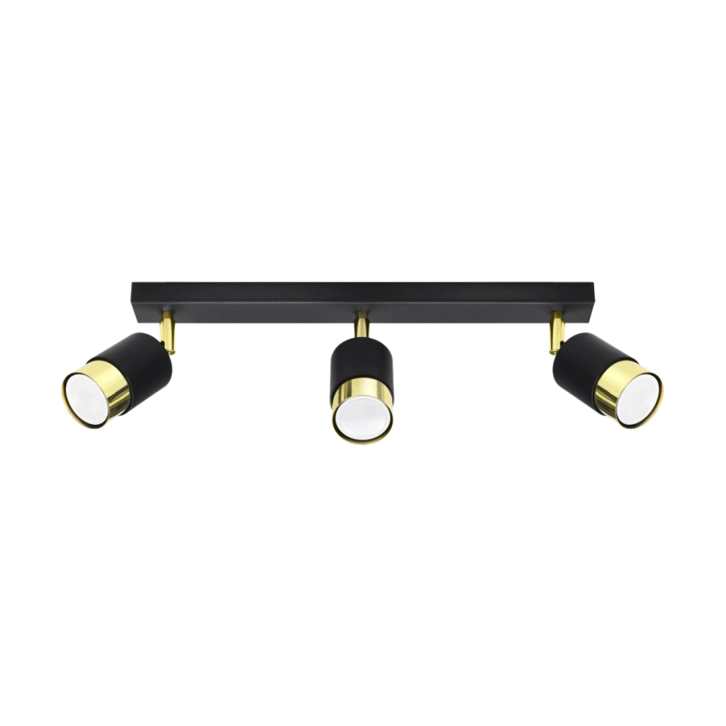 Lampada da soffitto NERO 3 nero/oro