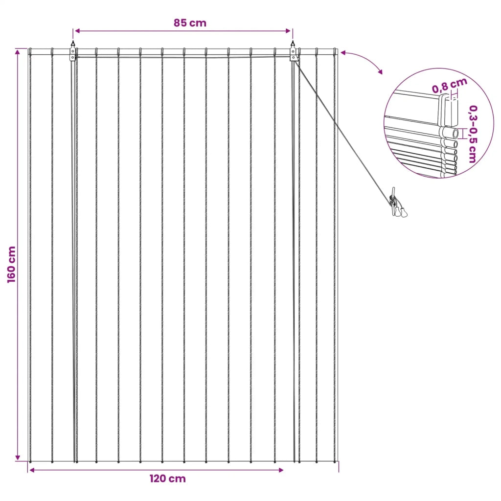Tenda a rullo Marrone 120 x 160 cm Giunco 42034656