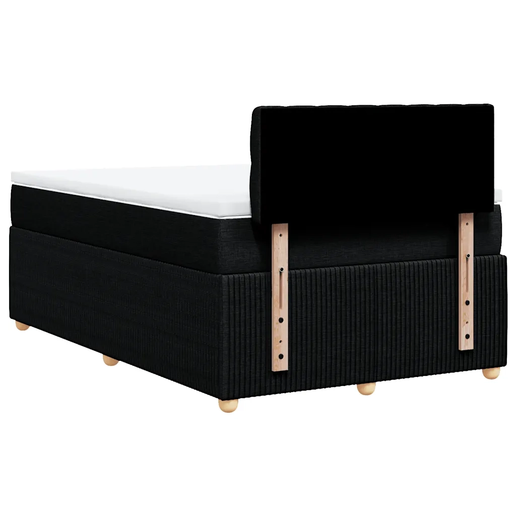 Giroletto a Molle con Materasso Nero 120x190 cm in Tessuto