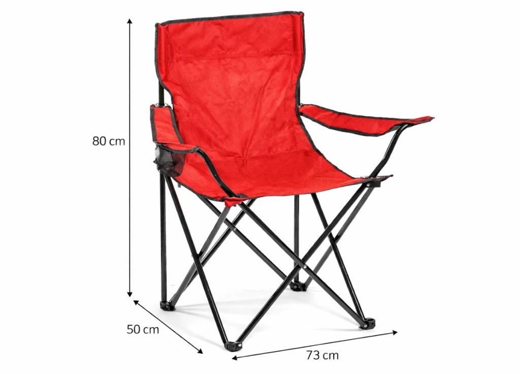 Sedia Camping Spiaggia Pieghevole Con Schienale Da Giardino Modello Randazzo - Randazzo - Rosso